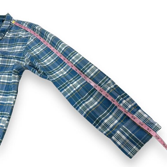 J. Crew Shirt Mens Size Large L Blue Plaid Oxford Slim Long Sleeve Button Down - Picture 8 of 8